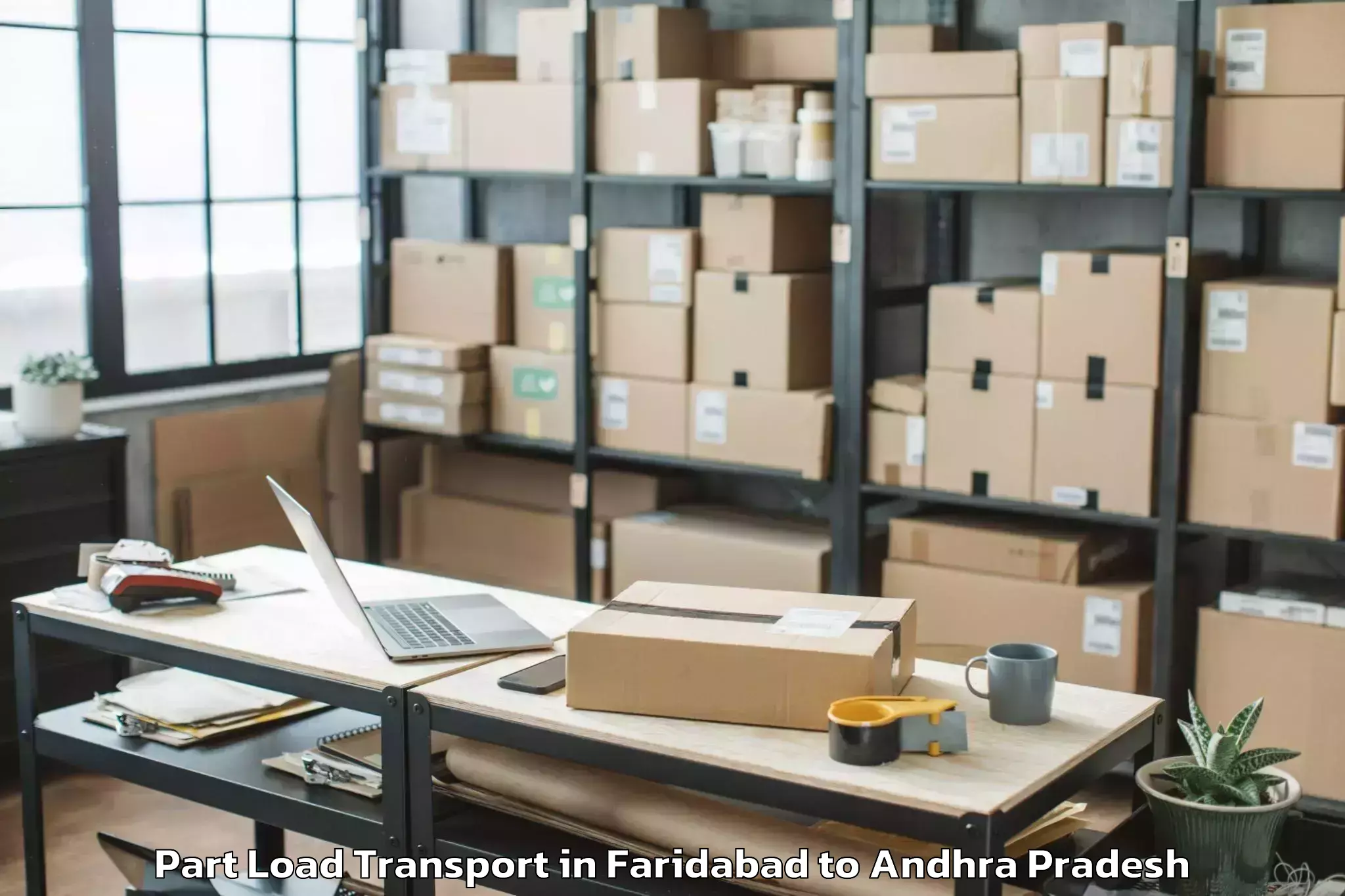 Reliable Faridabad to Nandivada Part Load Transport